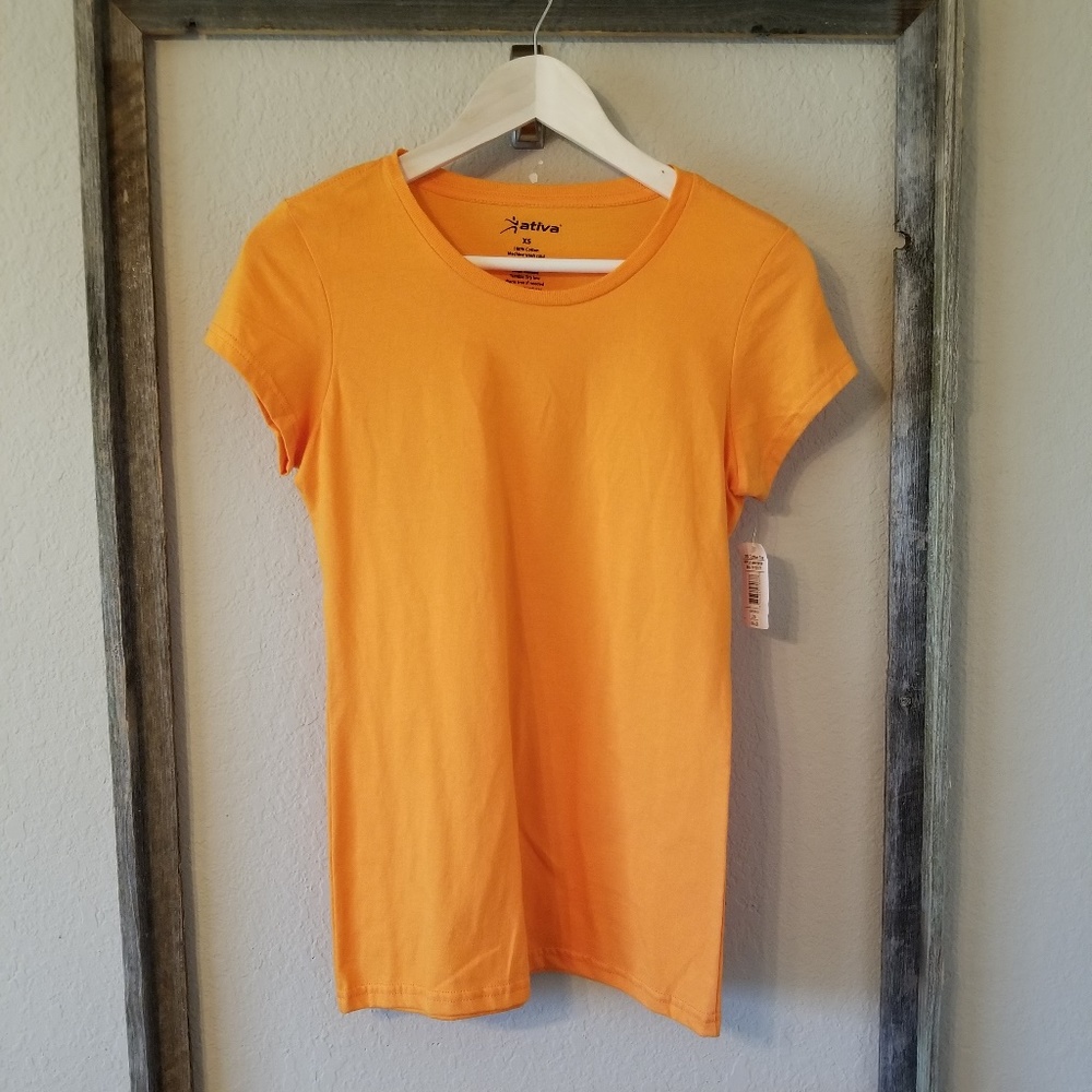 Ativa Orange T-shirt Cap Sleeve